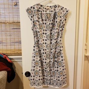 Loft Painterly Floral Flutter Shirt Dress